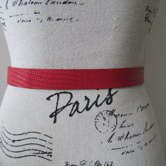 Vintage Red Leather Cowboy Belt - Picture 2 of 10